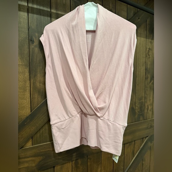 OGL Tops - OGL Women's Soft Pink Drape Blouse NWT